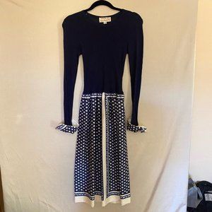 Vera Maxwell Speed Suit Vintage Navy Blue Dress 70s